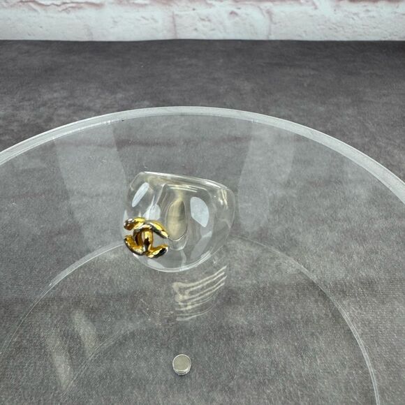 CHANEL Women's Coco Mark Ring Clear US 7 - Picture 8 of 11